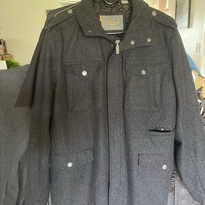 Ben Sherman Dark Gray Military-Style Field Coat